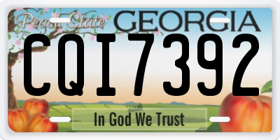 GA license plate CQI7392
