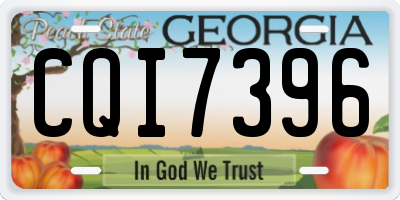 GA license plate CQI7396