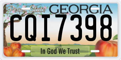 GA license plate CQI7398