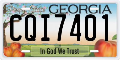GA license plate CQI7401