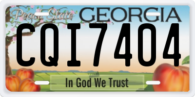 GA license plate CQI7404