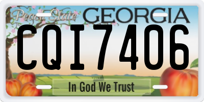 GA license plate CQI7406
