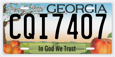 GA license plate CQI7407