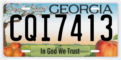 GA license plate CQI7413