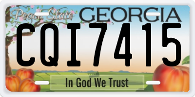 GA license plate CQI7415