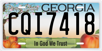 GA license plate CQI7418