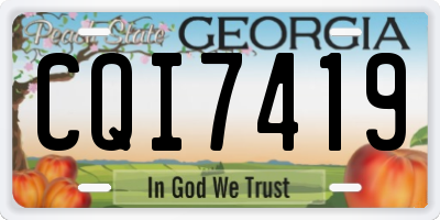 GA license plate CQI7419