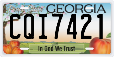GA license plate CQI7421