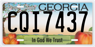 GA license plate CQI7437