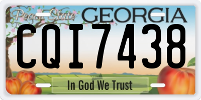 GA license plate CQI7438
