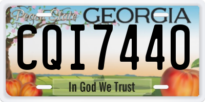GA license plate CQI7440