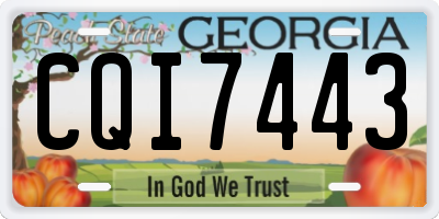 GA license plate CQI7443