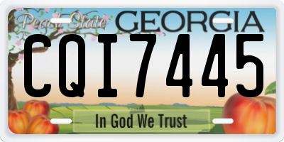 GA license plate CQI7445