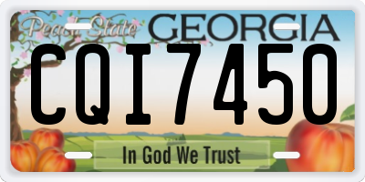 GA license plate CQI7450