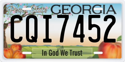 GA license plate CQI7452