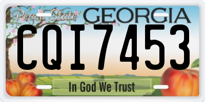 GA license plate CQI7453