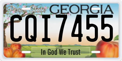 GA license plate CQI7455