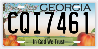 GA license plate CQI7461