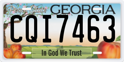 GA license plate CQI7463