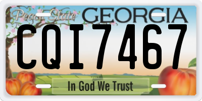GA license plate CQI7467