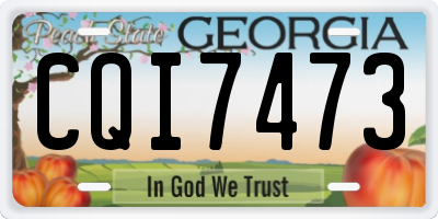 GA license plate CQI7473