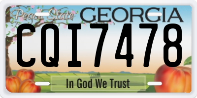 GA license plate CQI7478