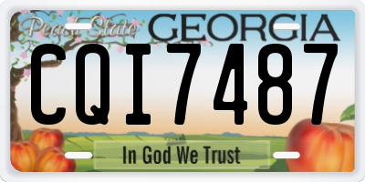 GA license plate CQI7487