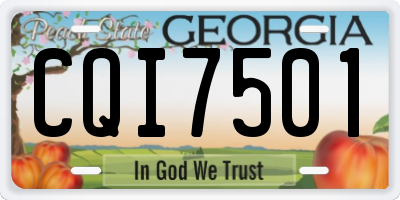 GA license plate CQI7501
