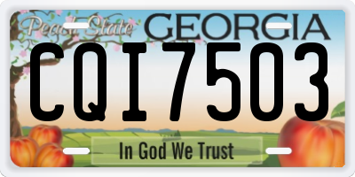 GA license plate CQI7503