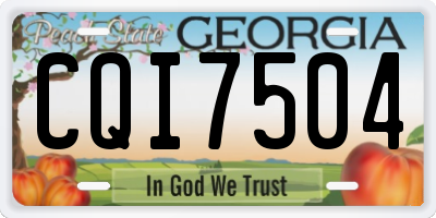 GA license plate CQI7504