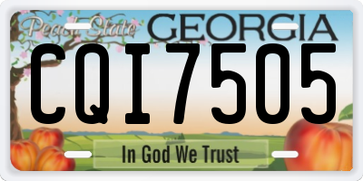 GA license plate CQI7505