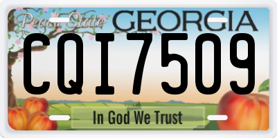 GA license plate CQI7509