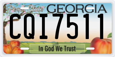 GA license plate CQI7511