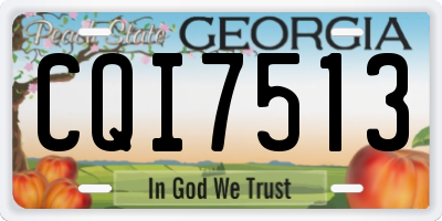 GA license plate CQI7513
