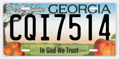 GA license plate CQI7514