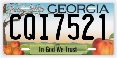 GA license plate CQI7521
