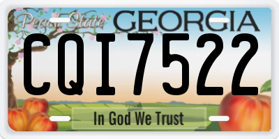 GA license plate CQI7522