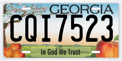 GA license plate CQI7523