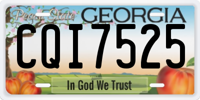 GA license plate CQI7525