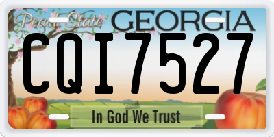 GA license plate CQI7527