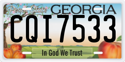 GA license plate CQI7533