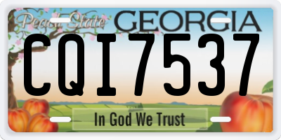 GA license plate CQI7537