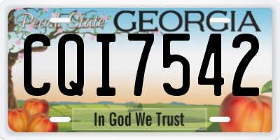 GA license plate CQI7542