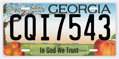 GA license plate CQI7543