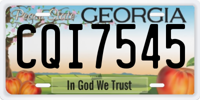 GA license plate CQI7545