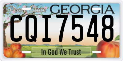 GA license plate CQI7548