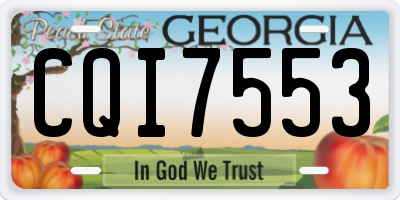 GA license plate CQI7553