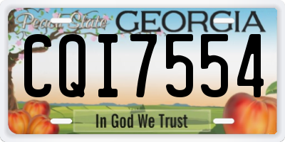 GA license plate CQI7554