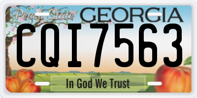 GA license plate CQI7563