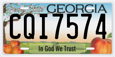 GA license plate CQI7574